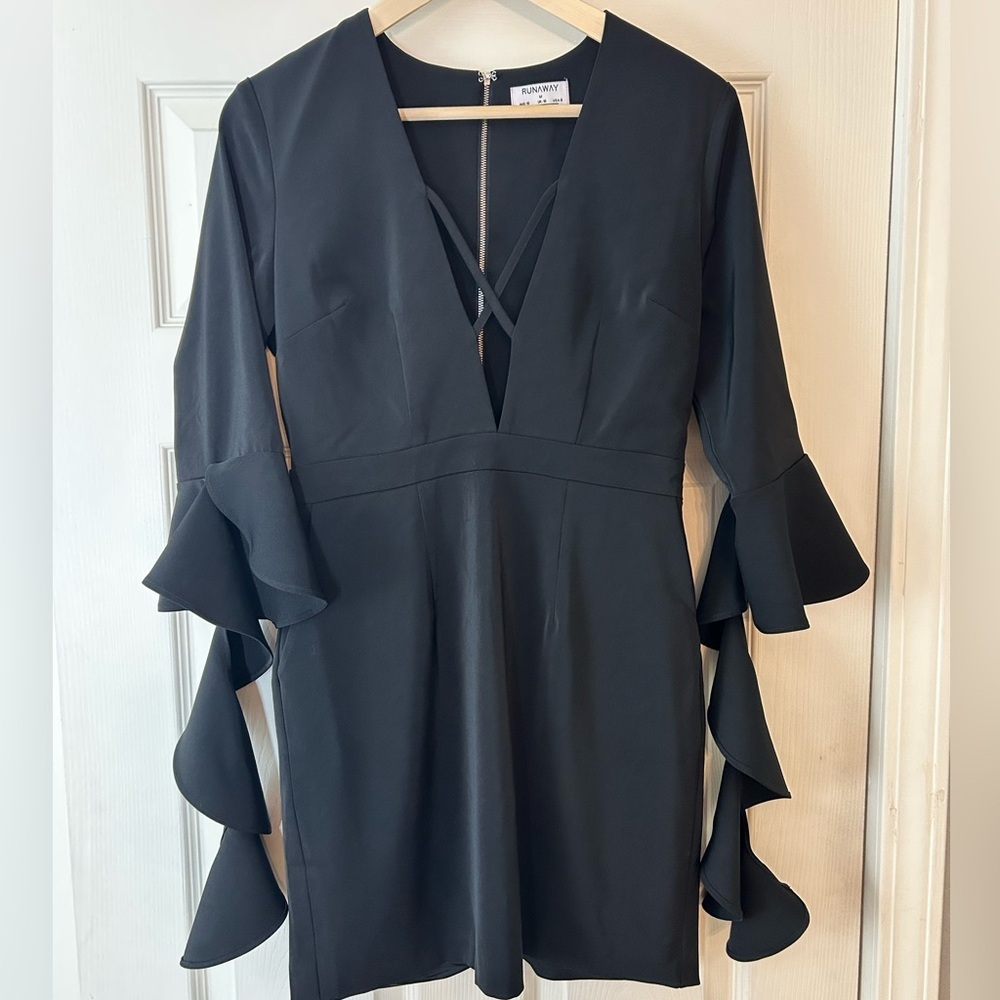 Runaway The Label Australia Black Mini Dress Size 6 Witchy Whimsygoth Goth - Picture 6 of 11